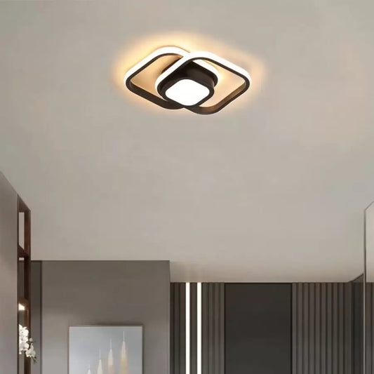 LUD LED DUOFORM, 25W, geometrický dizajn, zaoblený štvorec, čierny, horúce/studené/neutrálne svetlo