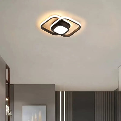 LUD LED DUOFORM, 25W, geometrický dizajn, zaoblený štvorec, čierny, horúce/studené/neutrálne svetlo