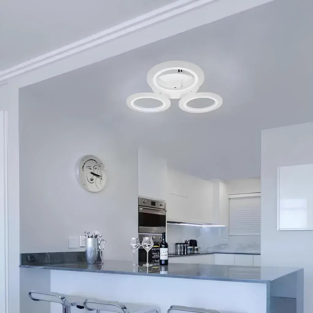 LED LED Crina, 24 W, 3 kruhy, neutrálne svetlo, biele