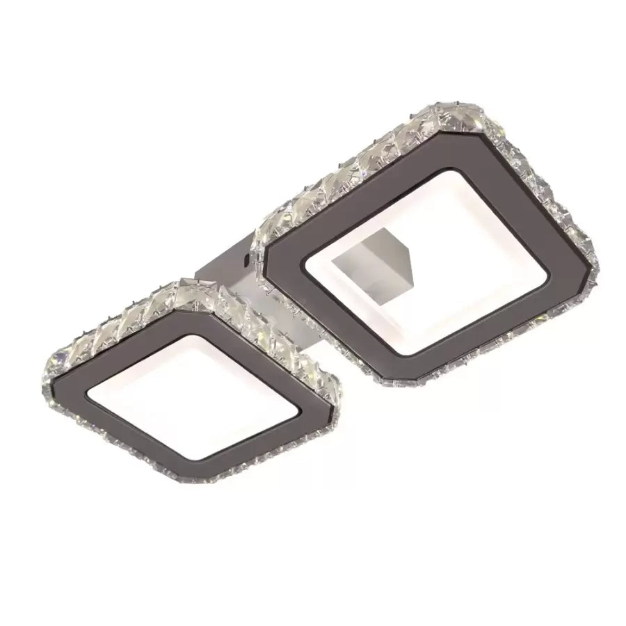 LED luster s diaľkovým ovládaním štvoruholníka, 24 W, 2 štvorce, studené/horúce/neutrálne svetlo, nestabilné, biele