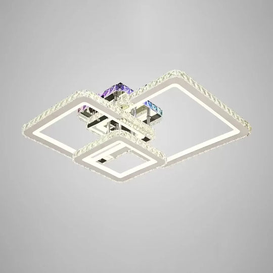 LED luster s diaľkovým ovládaním a kryštálom JUSTIN RGB 106W, 3 štvorce, studené/teplé/neutrálne svetlo, stmievateľné, lesklý chróm Krištáľové LED lustre Predvolený názov Alessandro Design