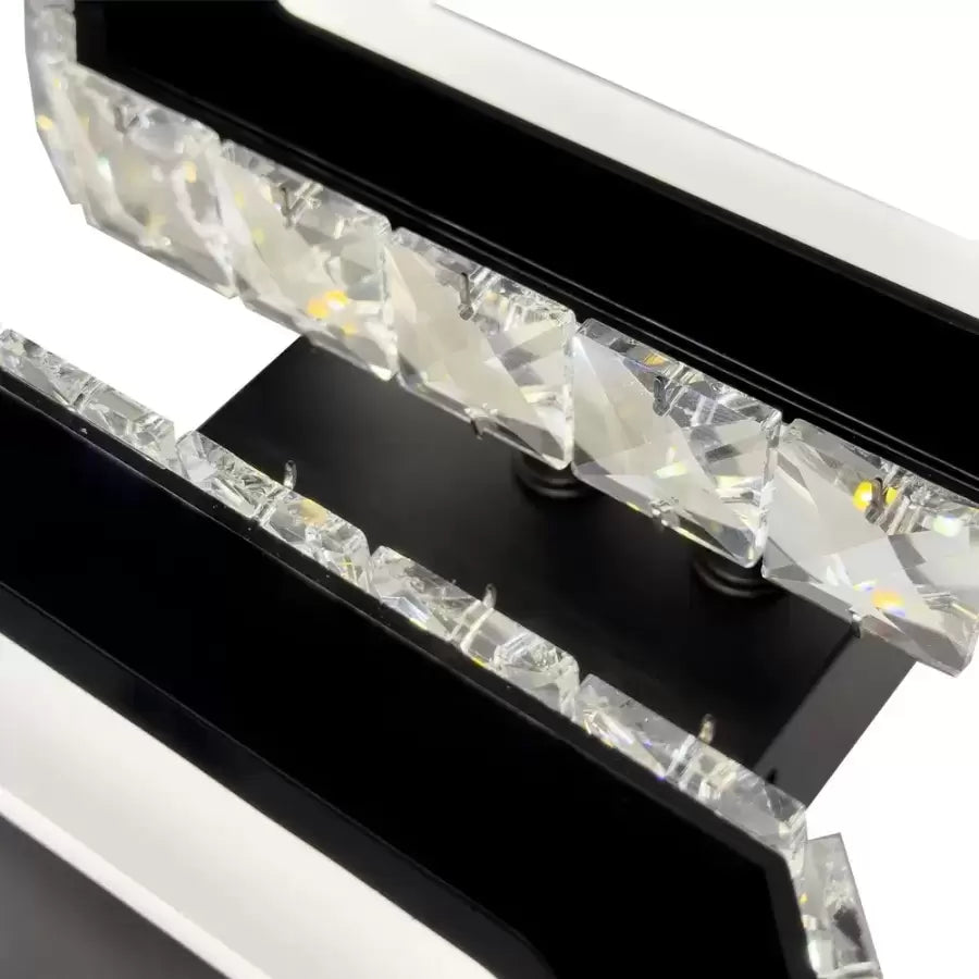 Luster LED s diaľkovým ovládaním štvorkolky, 24 W, 2 štvorce, studené/horúce/neutrálne svetlo, nestabilné, čierne