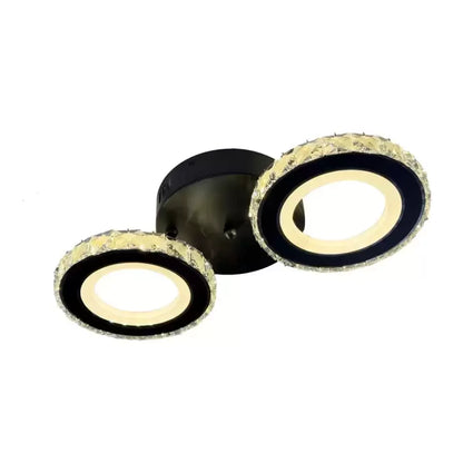 Lust Led Nova Rovon s kryštálmi, diaľkovým ovládaním, 2 svetelnými zdrojmi, 29W, čiernou a nerezou