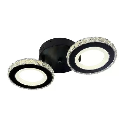 Lust Led Nova Rovon s kryštálmi, diaľkovým ovládaním, 2 svetelnými zdrojmi, 29W, čiernou a nerezou