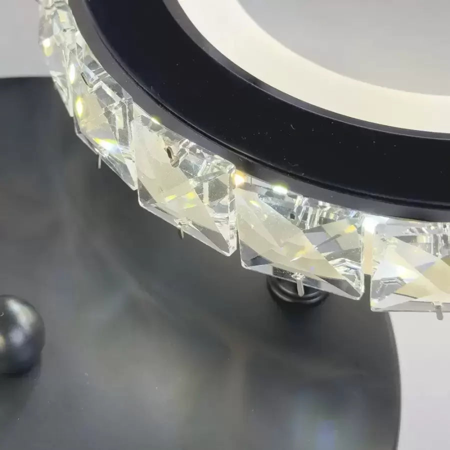 Lust Led Nova Rovon s kryštálmi, diaľkovým ovládaním, 2 svetelnými zdrojmi, 29W, čiernou a nerezou