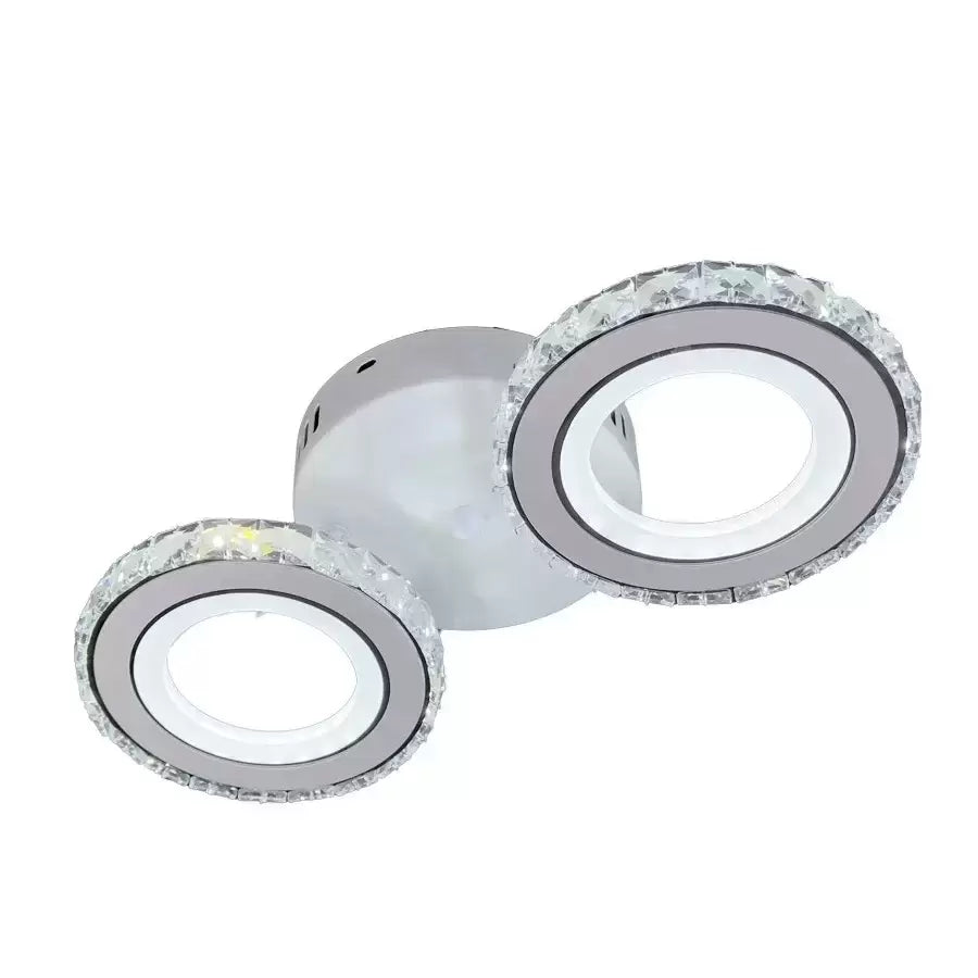Lust Led Nova Rovon s kryštálmi, diaľkovým ovládaním, 2 svetelnými zdrojmi, 29W, bielym a nehrdzavejom
