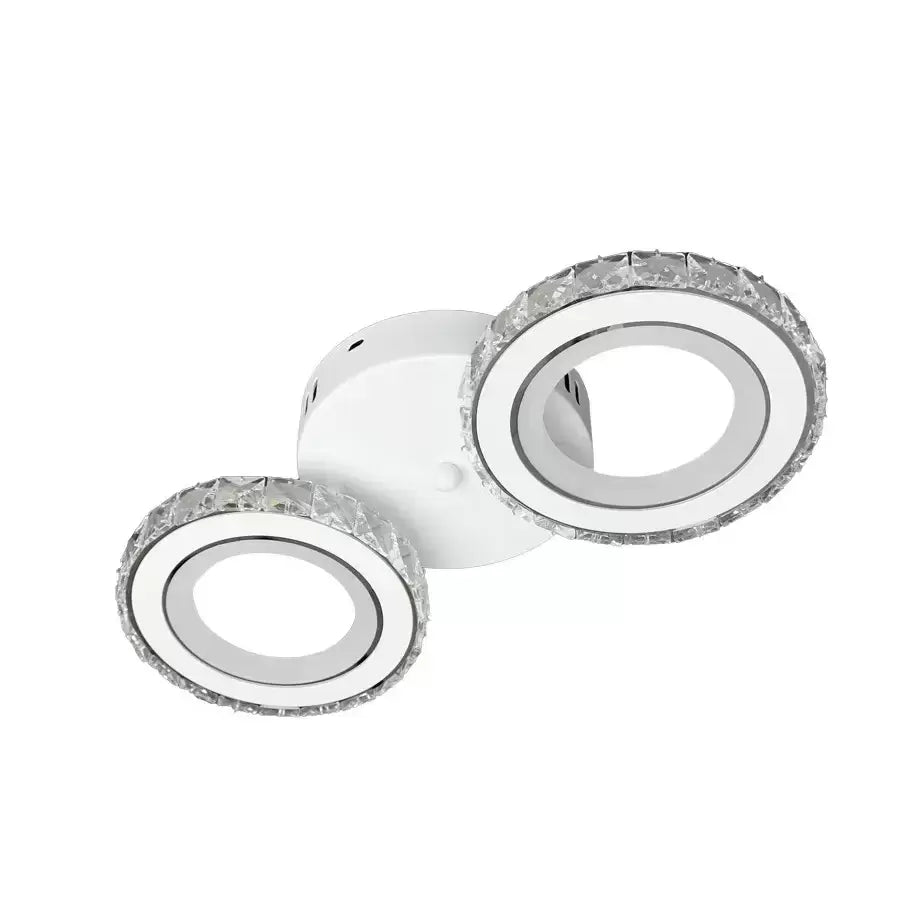 Lust Led Nova Rovon s kryštálmi, diaľkovým ovládaním, 2 svetelnými zdrojmi, 29W, bielym a nehrdzavejom