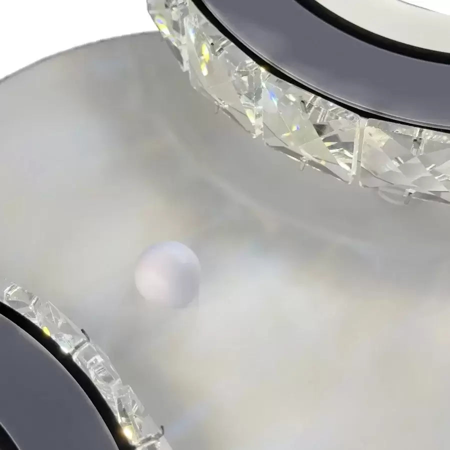 Lust Led Nova Rovon s kryštálmi, diaľkovým ovládaním, 2 svetelnými zdrojmi, 29W, bielym a nehrdzavejom