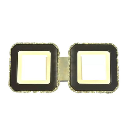 LED luster s diaľkovým ovládaním štvoruholníka, 24 W, 2 štvorce, studené/horúce/neutrálne svetlo, nestabilné, biele