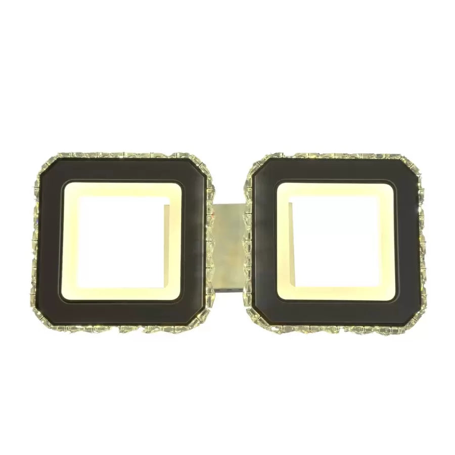 LED luster s diaľkovým ovládaním štvoruholníka, 24 W, 2 štvorce, studené/horúce/neutrálne svetlo, nestabilné, biele