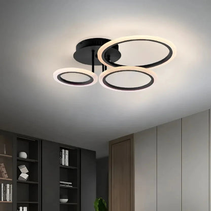 LED luster s betty diaľkovým ovládaním, 41 W, 3 kruhy, studené/horúce/neutrálne svetlo, nestabilné, čierne