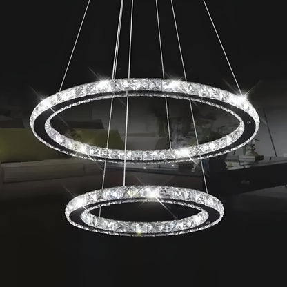 LED LED LUD LUMINIS, 58W, kryštál a kov, smotabilná, nastaviteľná výška, studené/teplé/neutrálne svetlo, luxusné osvetlenie
