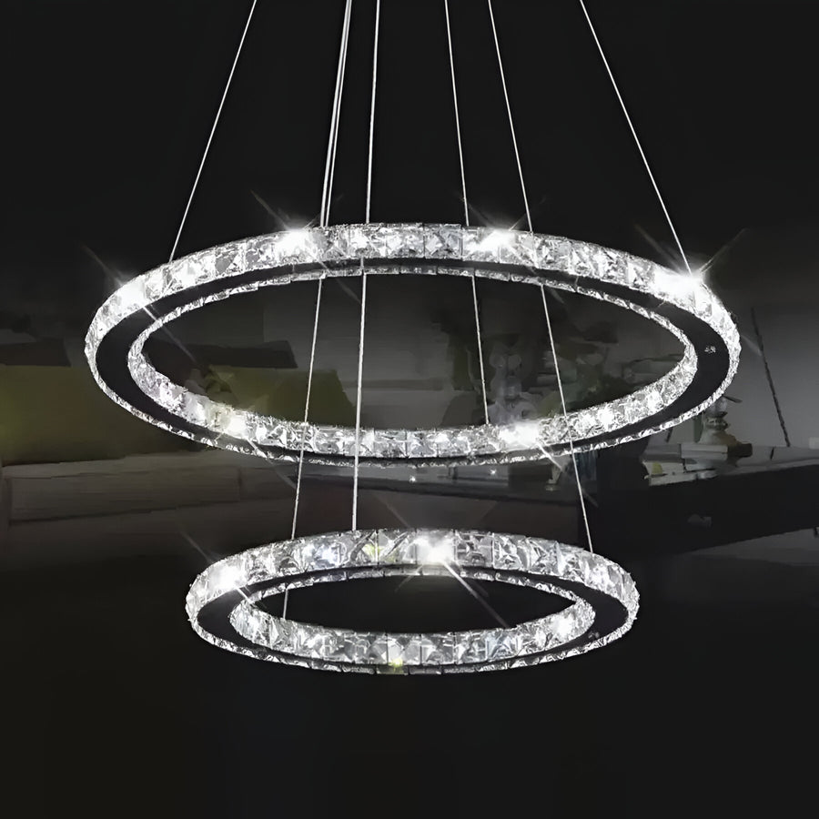 LED LED LUD LUMINIS, 58W, kryštál a kov, smotabilná, nastaviteľná výška, studené/teplé/neutrálne svetlo, luxusné osvetlenie