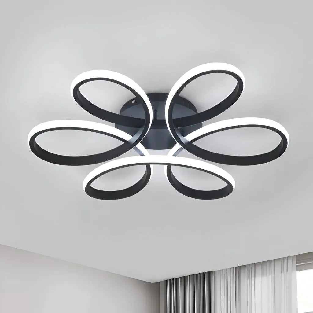 Vektorová LED dióda Helix, 108 W, kovové, čierne, diaľkové ovládanie, studené/horúce/neutrálne svetlo