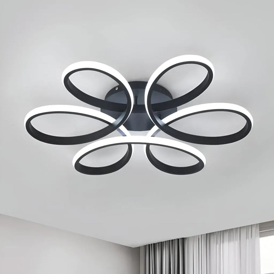 Vektorová LED dióda Helix, 108 W, kovové, čierne, diaľkové ovládanie, studené/horúce/neutrálne svetlo