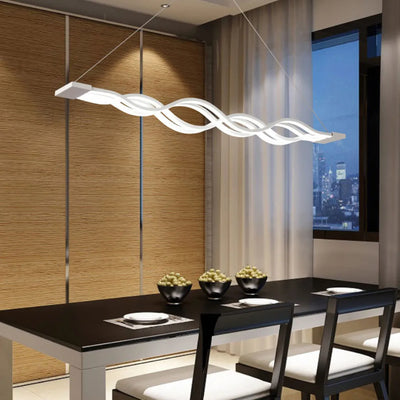 LED luster zavesený s diaľkovým ovládaním vlny, 105 W, nastaviteľná výška, studené/horúce/neutrálne svetlo, Daisy, biela