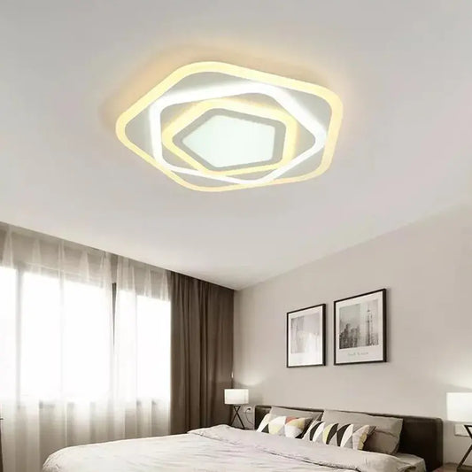 LED lud s diaľkovým ovládaním Pentagonu, 59 W, studené/horúce/neutrálne svetlo, biele
