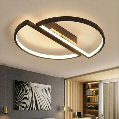 LED Vektorový arcus, SemiciSircles, 35W, kovové, vyhodené, studené/horúce/neutrálne svetlo, čierny, minimálny dizajn
