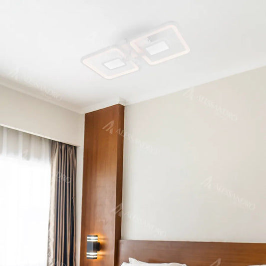 LED chtíč s diaľkovým ovládaním, Felix, 2 štvorce, 77 W, studené/horúce/neutrálne svetlo, nestabilné, biele