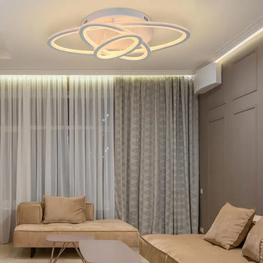 LED luster s gentianom diaľkovým ovládaním, 75 W, 3 elipsy, studené/horúce/neutrálne svetlo, nestabilné, biele