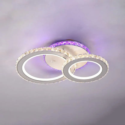 Lust Led Nova Rovon s kryštálmi, 2 svetelnými zdrojmi, RGB, s diaľkovým ovládaním, 43 W, bielym a nerezovým