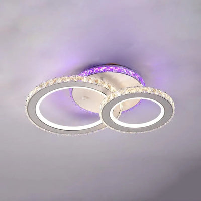 Lust Led Nova Rovon s kryštálmi, 2 svetelnými zdrojmi, RGB, s diaľkovým ovládaním, 43 W, bielym a nerezovým