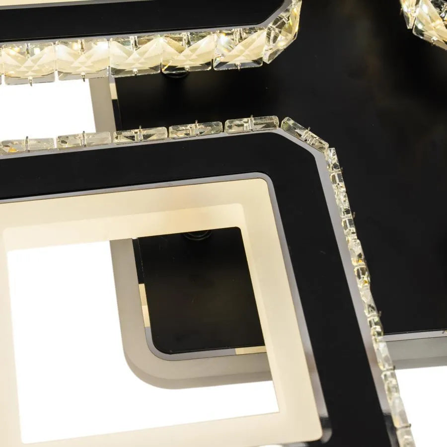 LED LED lulula s diaľkovým ovládaním, 150 W, chróm s čiernou, kovovou a krištáľovou, Daisy