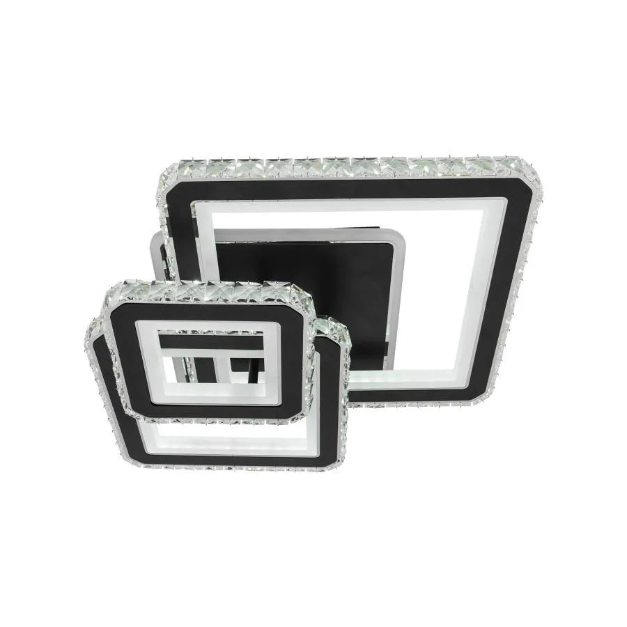 Lulus viedol Nova Quadria s kryštálmi, 3 svetelné zdroje, RGB, s diaľkovým ovládaním, 154 W, Black & Cadless