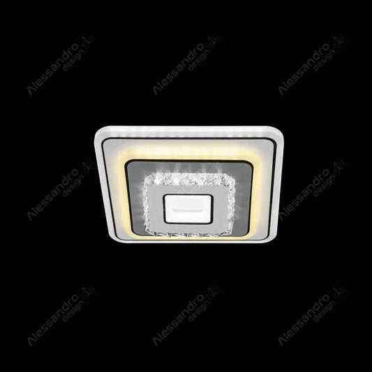LED krištáľový luster MITA 32W, štvorcový, studené/teplé/neutrálne svetlo, biely