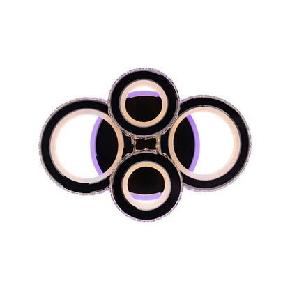 LED LED Nova Rovon s kryštálmi, 4 svetelnými zdrojmi, RGB, s diaľkovým ovládaním, 68 W, Black & Stain