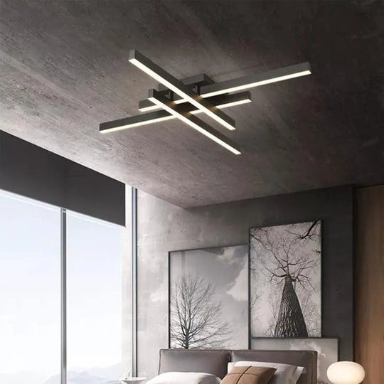 LED luster s diaľkovým ovládaním MORA 80W, 4 prvky, lineárny, studené/teplé/neutrálne svetlo, stmievateľné, čierne LED luster s diaľkovým ovládaním Predvolený názov Alessandro Design
