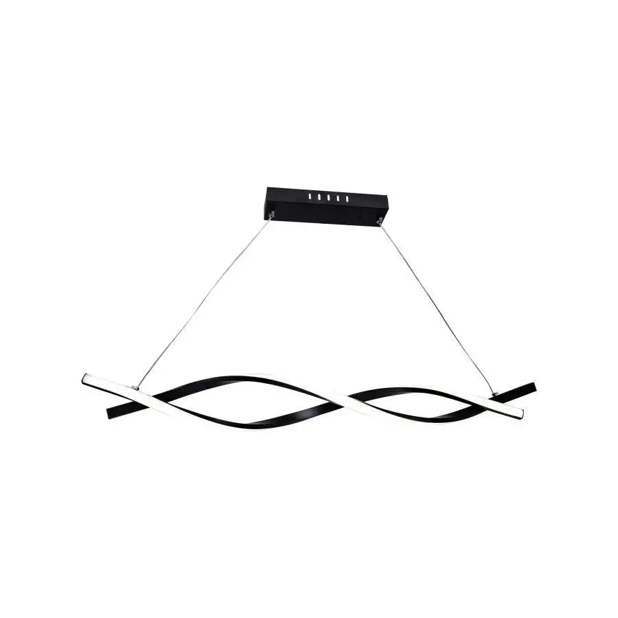 LED luster zavesený s diaľkovým ovládaním toku, 80 W, nastaviteľná výška, studené/horúce/neutrálne svetlo, nestabilné, čierne