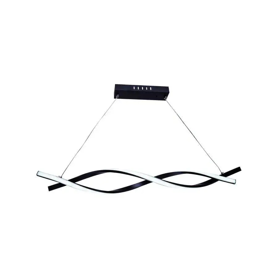 LED luster zavesený s diaľkovým ovládaním toku, 80 W, nastaviteľná výška, studené/horúce/neutrálne svetlo, nestabilné, čierne