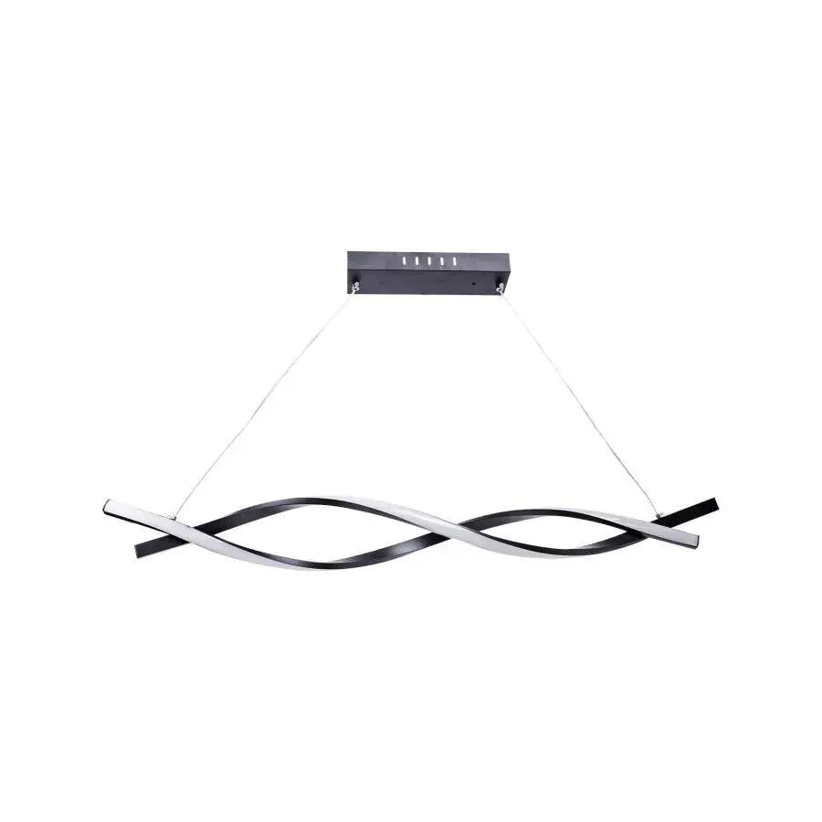 LED luster zavesený s diaľkovým ovládaním toku, 80 W, nastaviteľná výška, studené/horúce/neutrálne svetlo, nestabilné, čierne