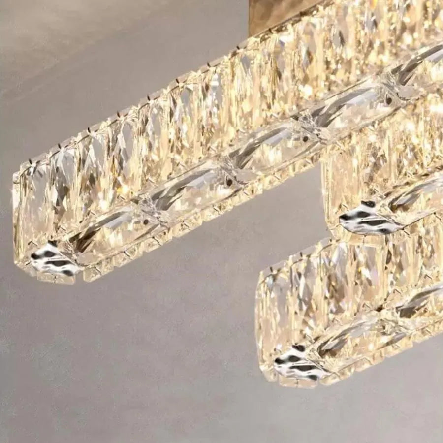 Candelabru LED Priscila, s diaľkovým ovládaním, 216 W, kryštál, lesklý chróm, odpad, horúce/studené/neutrálne svetlo