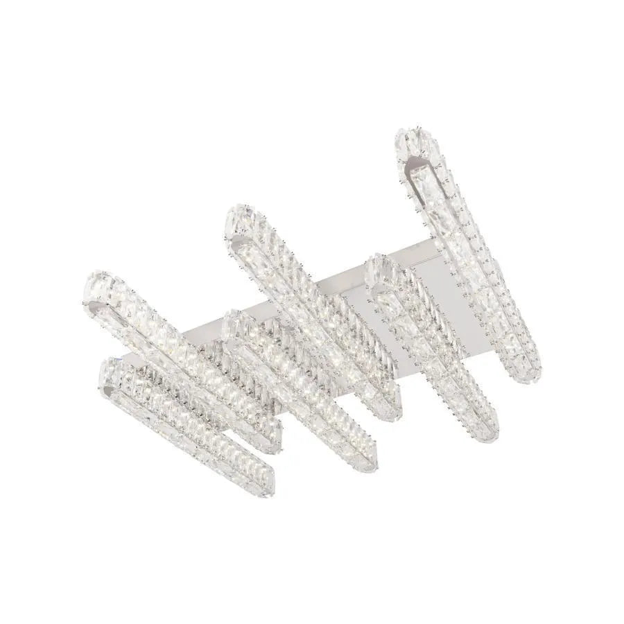 Candelabru LED Priscila, s diaľkovým ovládaním, 216 W, kryštál, lesklý chróm, odpad, horúce/studené/neutrálne svetlo