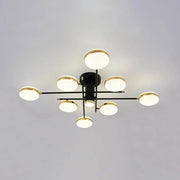 LED luster s diaľkovým ovládaním a krištáľom MISEL 154W, 9 prvkov, studené/teplé/neutrálne svetlo, stmievateľné, čierne zlato
