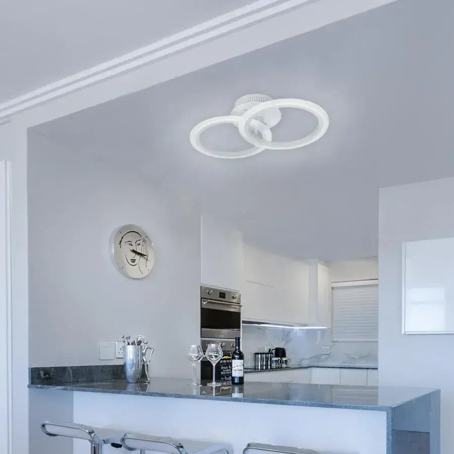 LED luster s betty diaľkovým ovládaním, 28W, 2 kruhy, studené/horúce/neutrálne svetlo, nestabilné, biele