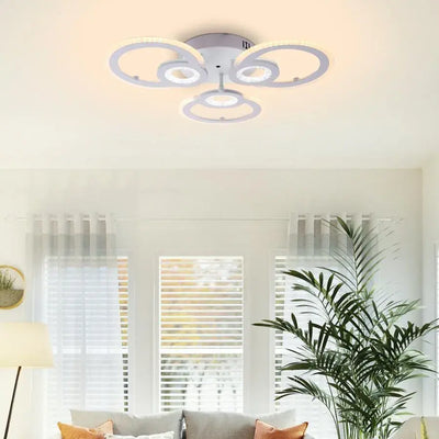 LED luster s diaľkovým ovládaním Kade, 80 W, 3 kruhy, studené/horúce/neutrálne svetlo, nestabilné, biele