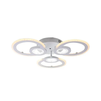 LED luster s diaľkovým ovládaním Kade, 80 W, 3 kruhy, studené/horúce/neutrálne svetlo, nestabilné, biele
