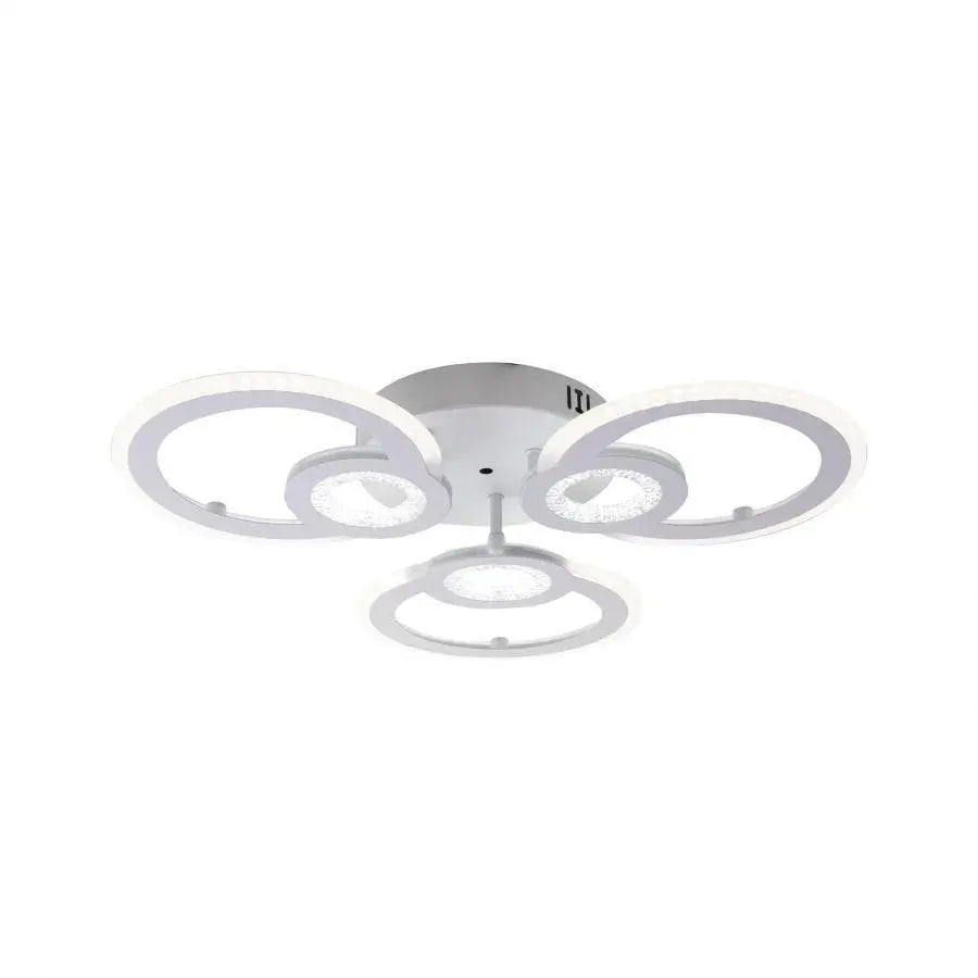 LED luster s diaľkovým ovládaním Kade, 80 W, 3 kruhy, studené/horúce/neutrálne svetlo, nestabilné, biele