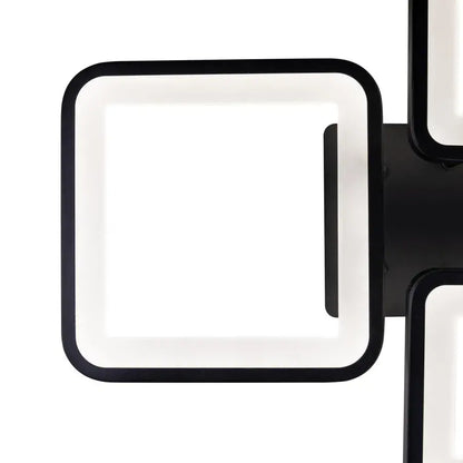LED luster s diaľkovým ovládaním, ella, 4 štvorce, 88 W, studené/horúce/neutrálne svetlo, nestabilné, čierne