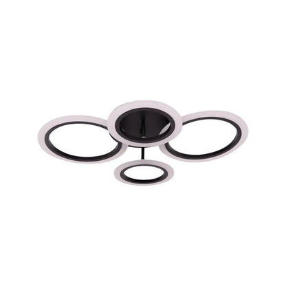 LED túžba s diaľkovým ovládaním Nathaniel 4 Circles 44 W Cold/Hot/Neutrálna čierna