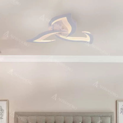 LED túžba s diaľkovým ovládaním lotosu, 48 W, 3 okvetné lístky, studené/horúce/neutrálne svetlo, nestabilné, biele