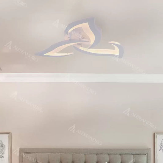 LED túžba s diaľkovým ovládaním lotosu, 48 W, 3 okvetné lístky, studené/horúce/neutrálne svetlo, nestabilné, biele
