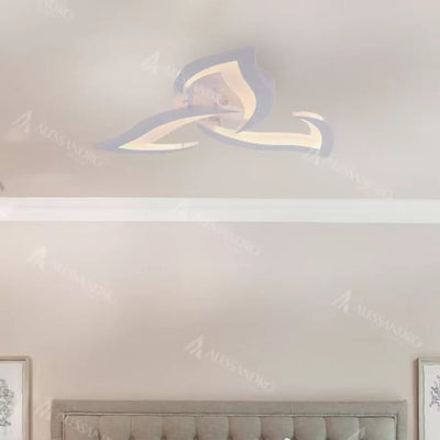 LED túžba s diaľkovým ovládaním lotosu, 48 W, 3 okvetné lístky, studené/horúce/neutrálne svetlo, nestabilné, biele