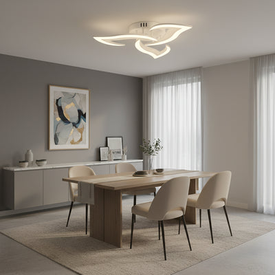 LED luster s diaľkovým ovládaním LOTUS 32W, 3 okvetné lístky, studené/teplé/neutrálne svetlo, stmievateľné, biela