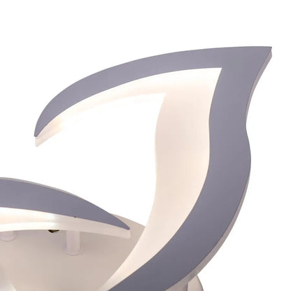 LED túžba s diaľkovým ovládaním lotosu, 48 W, 3 okvetné lístky, studené/horúce/neutrálne svetlo, nestabilné, biele
