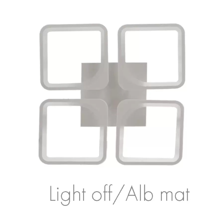 LED luster s diaľkovým ovládaním, Zoe, 4 štvorce, 52 W, studené/horúce/neutrálne svetlo, nestabilné, biele