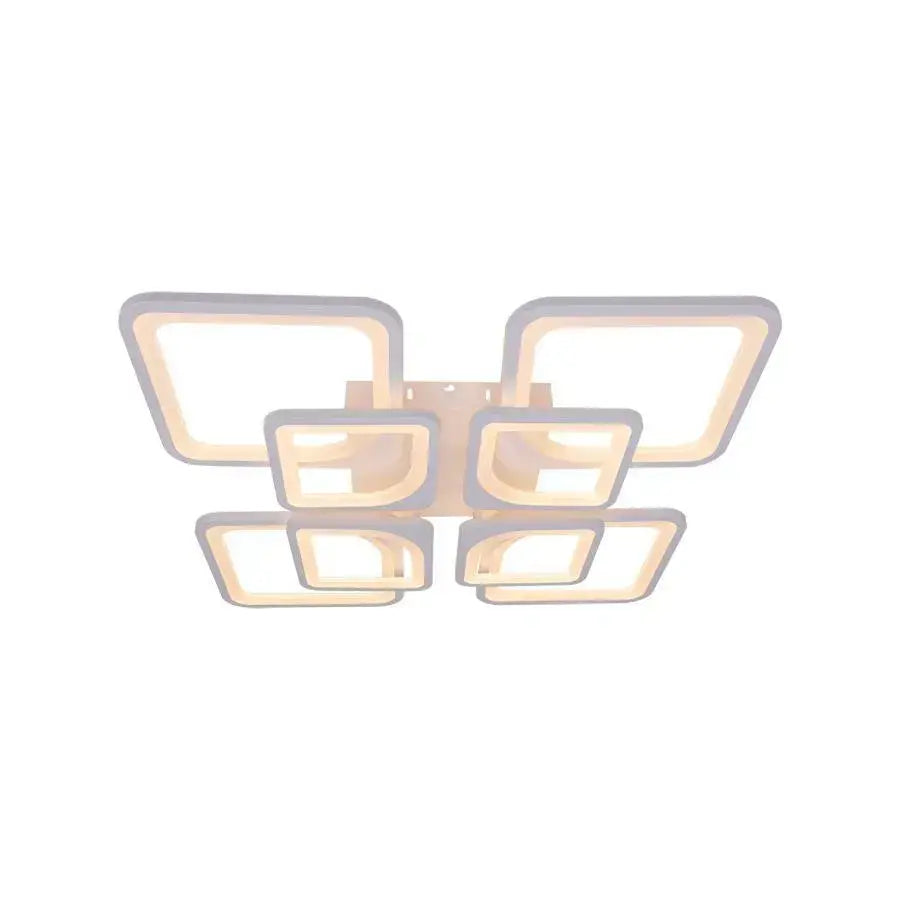 LED luster s diaľkovým ovládaním, Zoe, 8 štvorcov, 135 W, studené/horúce/neutrálne svetlo, nestabilné, biele
